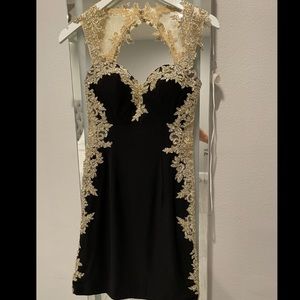 Black and gold dress